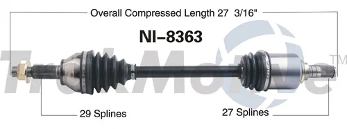 NI-8363 – TRAKMOTIVE CV Axle Shaft, OE Replacement